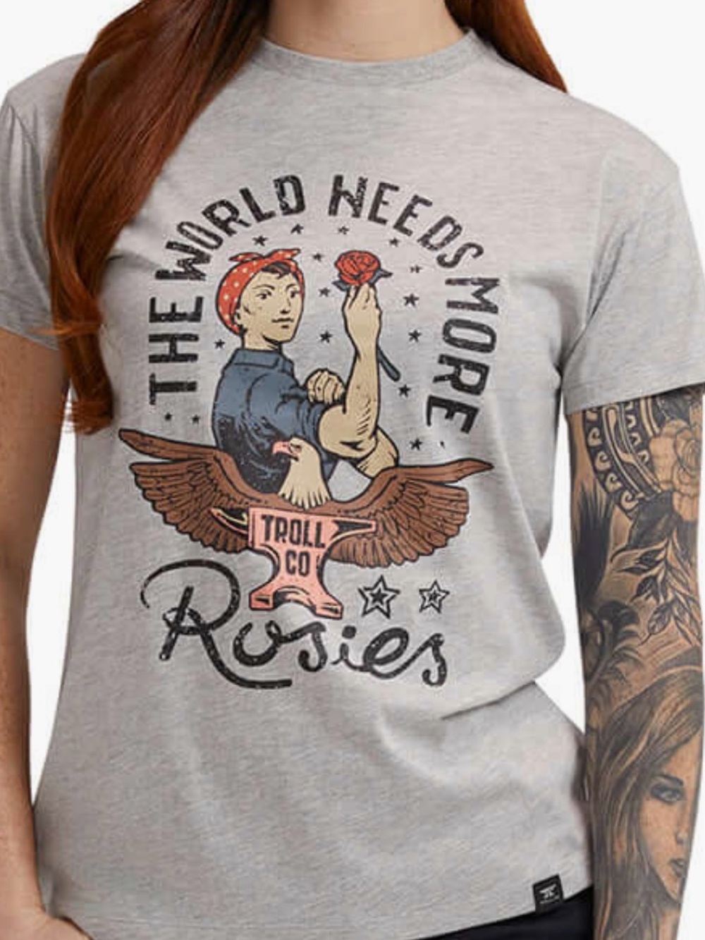 Women’s Blue Graphic Tee - The World Needs More Rosie’s XL